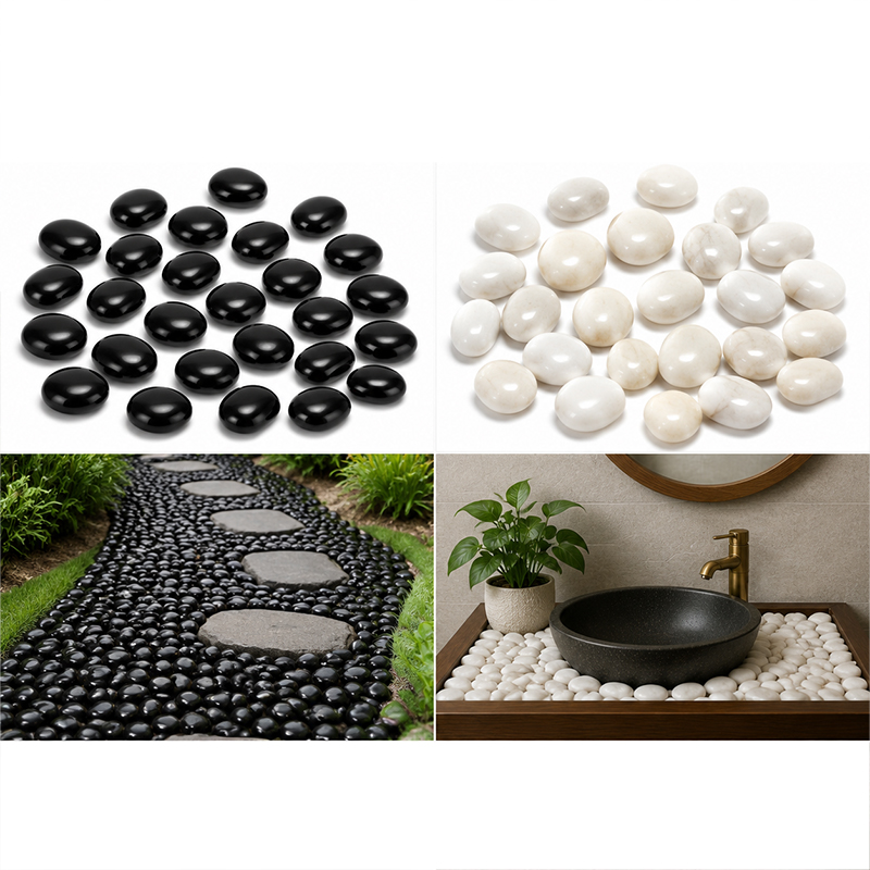 Aquarium Fish Types - Pedras de rio polidas brancas e