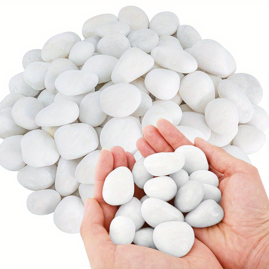 Aquarium Fish Types - 200/400g branco alto polido seixos naturais